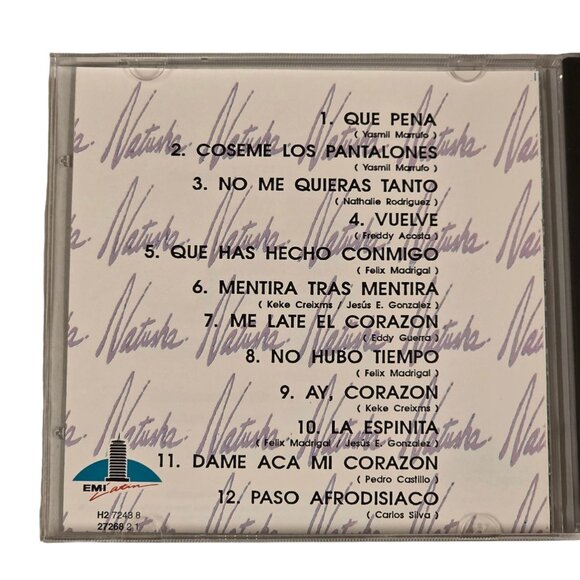 Natusha Que Pena Music CD 1993 EMI Latin 12 Tracks - Picture 4 of 5